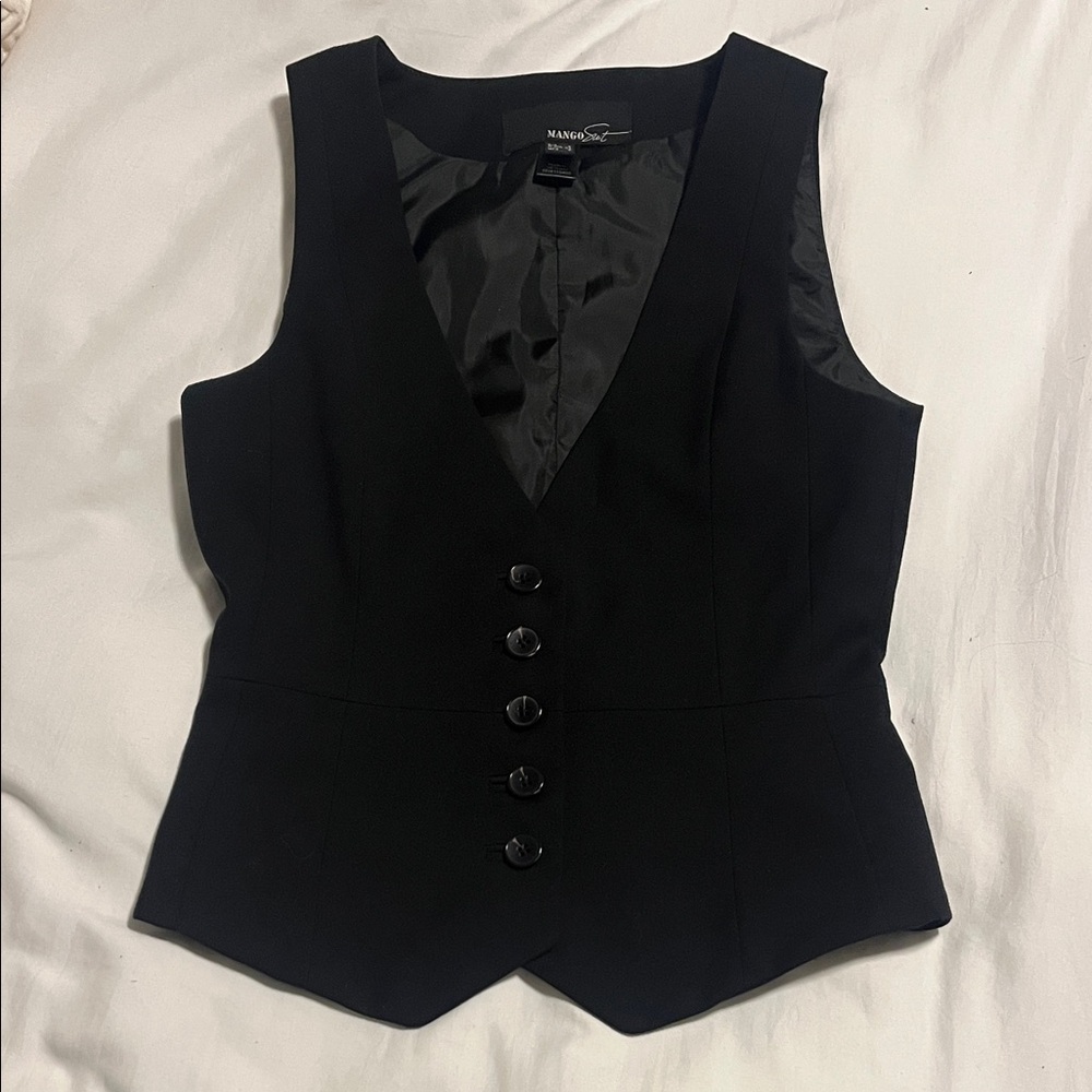 Mango Suit Black Vest